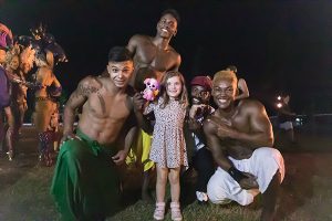 circus rio performers with kids
